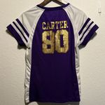 Purple Gold Minnesota Vikings Women's Sports Top Sequins Lace Photo 4