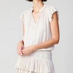 Current Air los angeles Zoey Pleated Skirt Mini Dress in ecru beige size Large Photo 0