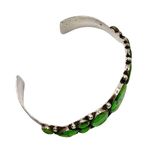 Green Turquoise Cabochon Sterling Silver Cuff 7 inches Philippines Photo 5