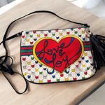 Brighton NWOT  Canvas Love & joy Heart Crossbody Bag Purse Wristlet Canvas Photo 0