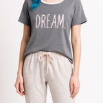 Rae Dunn Women's Gray Pink Dream Pajama Set L Photo 0