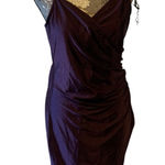 Purple Asymmetrical Hem Ruched Dress Club Hoco Formal size large NWT Photo 0