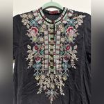 Johnny Was  Charcoal Tunic with Floral Embroidery Photo 3