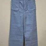 Anthropologie NWT The Colette Scallop-Pocket Crop Wide-Leg Pants by Maeve artic ice size 26 Photo 2