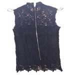 Nanette Lepore  lace black gold zipper woman’s size small top Photo 3