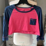 Tommy Hilfiger Ultra Soft Crop Top Pocket Tee Womens Large Vintage Red Photo 2