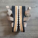 Sorel Womens Cameron Flatform Leather Wedge Sandals Elastic Strap Tan Size 9 Photo 2