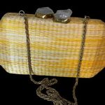 LIKHÂ Yellow Orange & Cream Woven Clutch Purse NEW Handmade Bag Photo 0