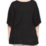 Yelete  plus size 3XL womens black flowy short sleeve top casual business stretch Photo 4