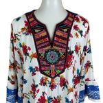 Colorfulkoala Caleoas Floral Embroidered Boho Tunic Top L Colorful Peasant Blouse Photo 1