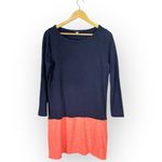 J.Crew  Women’s Size Medium Blue Coral Pink Color Block Long Sleeve Mini Dress Photo 1