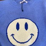 Boutique Smiley Face Sweater Blue Photo 3