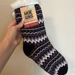 Muk Luks Black, Pink and White Cabin Socks Black Size undefined Photo 0