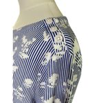 Charter Club 1X Blue White Stripe Floral Pima Cotton Boatneck Top Preppy Chic C Photo 2
