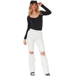 Hollister NWT  White Distressed Ultra High Rise Dad Jeans Sz 33  Photo 1