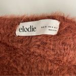 Elodie Pumpkin Spice Burnt Orange Eyelash Knit Wrap Front Crop Top Photo 5