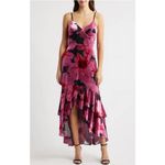 Hutch  Pink Floral Ruffle High Low Dress Size 6 NWT Cocktail Wedding Guest Photo 6