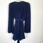 L'Academie Revolve Florence Navy Pleated Mini Wrap Dress Photo 5