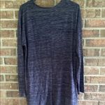 Loft Blue and Charcoal Long Sleeve V-Neck Tee Photo 2