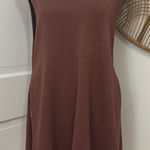 FP Beach  Sz M Textured Knit Coverup Tunic Dress Side Slit Boho Chocolate Brown Photo 0