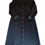 J Jill Stretch Ponte Knit Black Long Line Cardigan Jacket Snap Button Womens 8P Photo 2