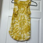 Mystree  Yellow White Tie Dye Ruffle Tank Top Photo 3