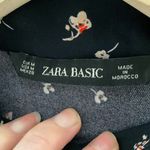 ZARA  floral blouse mock neck top pearl button embellishment long sleeve medium Photo 2