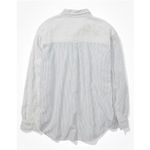 American Eagle  Striped Oversized Oxford Button-Up Shirt Size XS Photo 3