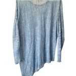 Eileen Fisher Blue Linen Asymmetrical Sheer Pullover Top Sweater size medium Photo 2