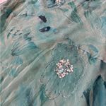 Euro Beaded Midi Skirt Blue Size 6 Photo 2