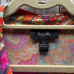 MSK Vibrant Multicolor Printed Collared Short Sleeve Midi Dress Size Large Pink Photo 7