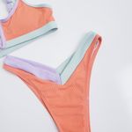 SheIn Ribbed Tri-Color Strappy Bikini Photo 4