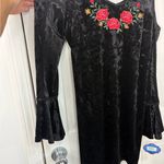 Disney Pixar Coco Costume Dress Black Velvet Floral Embroidery Bell Sleeve NWT Photo 2