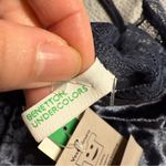 United Colors Of Benetton benetton undercolors crushed velvet velour lace trim cami tank top in grey blue Photo 3