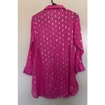 Beach Bunny  Women's Tie Front Coverup in Hot Pink/Silver Size XS Photo 1