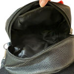 Black Faux Leather Mouse Ears Small Backpack Photo 3