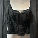 Ever B Corset Smocked Blouse Black LARGE Photo 2