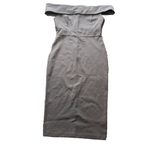 Windsor Elegant Off Shoulder Grey Midi Dress Size Medium NWT Photo 1