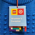 NWT Lego x Target Women's Blue Textured Polka Dot Sweater Blouse Top Sz M Size M Photo 5