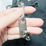 Gucci Drawstring Bucket Bag Leather Silver Chain Link Strap Nylon VTG Photo 3