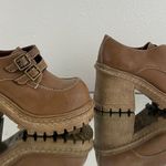 Soda Vintage Y2K Tan Faux Leather Chunky Platform Buckle Heeled Oxford Shoes Photo 1