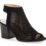 Vince Camuto  Lavette‎ Perforated Peep Toe Pumps Black Suede Womens Size 9.5M Photo 0