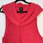 Pure Handknit Sleeveless Cowl Neck Long Sweater Tunic Coral Pink Size Med/Large Photo 4