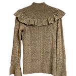 Willow & Clay  wo size Small soft brown wool blend sweater ruffle accent EUC Photo 10