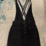Free People Black Denim Overall Dress Photo 0