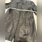 Colebrook Women's XL Black Leather Classic Mid Length Lined Coat Jacket. Photo 2