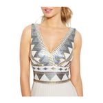 XScape  Embellished Goddess Pleated Sequin White Formal Gown Dress Size 14 NWT Photo 1