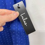 Lulus  Blue Polka Dot Spaghetti Strap Casual Slip Dress Womens S Midi Coquette Photo 2