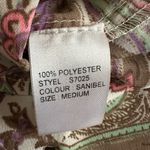 Elan  Sanibel Beach Romper Tan Pink Paisley Shorts One Piece Vacation Resortwear Photo 5