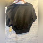 Zella  Women's Sweatshirt Size Small Black short sleeve waist band NWT Photo 7